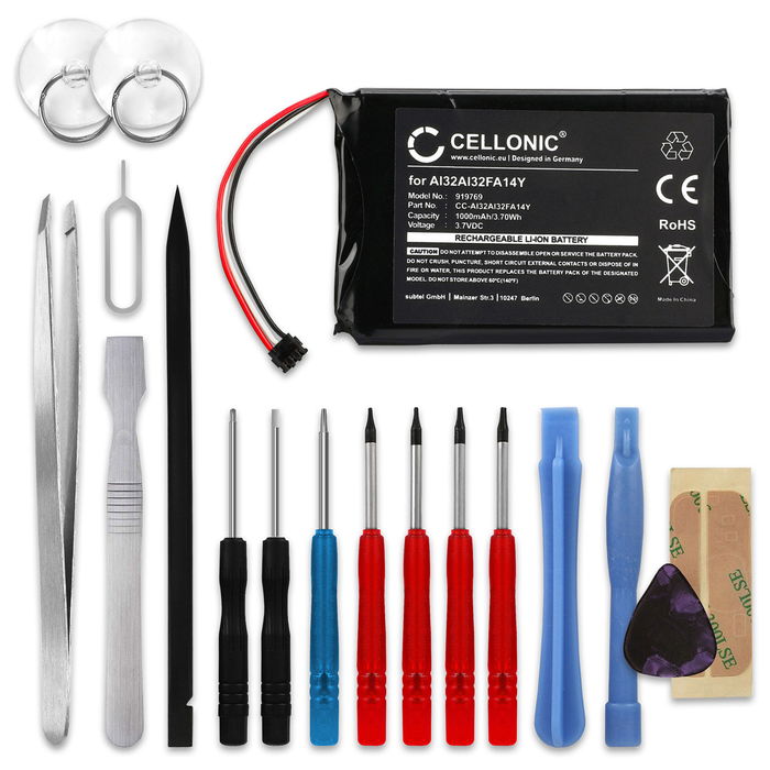 Garmin nüvi 2595LMT Batterie + kit d'outils 1000mAh de CELLONIC