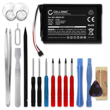 Batterie 361-00035-01 930mAh pour Garmin Drive Assist 51, 50 / Nüvi 2597LMT, 2595LMT, 2557LMT - + kit d'outils