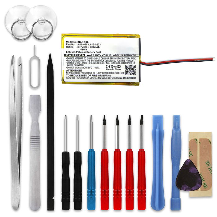 Apple iPod Nano MA005LL/A Batterie + kit d'outils 400mAh de subtel