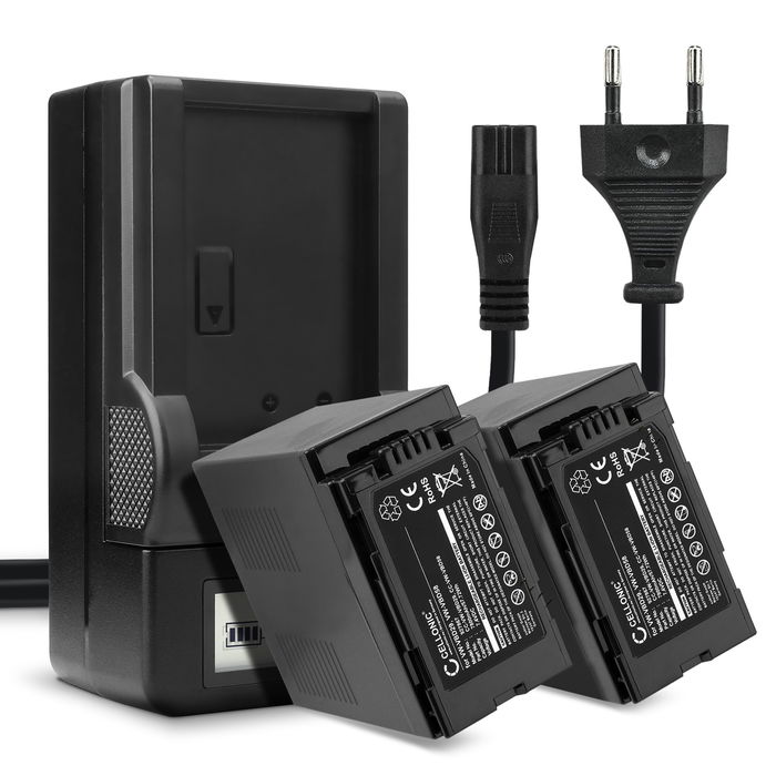 2x Panasonic VW-VBD58 Batterie + Chargeur 7800mAh de CELLONIC