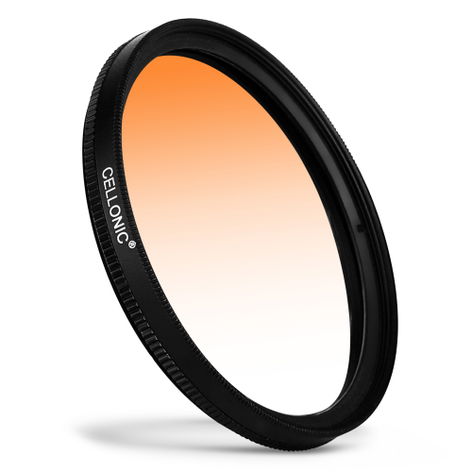 Filtre Dégradé Orange Ø 62mm pour objectifs Fuji Fujinon XF 55-200mm F3.5-4.8 R LM OIS – Filtre paysage en Résine + alliage d’aluminium de CELLONIC