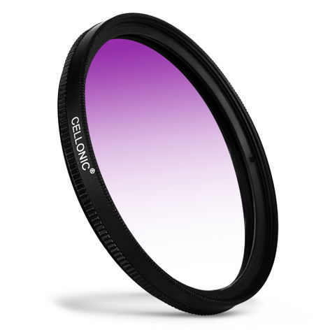 Filtre Dégradé Violet Ø 37mm pour objectifs Olympus M.Zuiko Digital 14‑42mm 1:3.5‑5.6 II R – Filtre paysage en Résine + alliage d’aluminium de CELLONIC