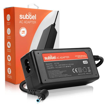 Chargeur pour PC portable Dell XPS 13, Inspiron 13,14,15,17/ HP Pavilion,EliteBook, Envy - Alimentation 19.5V 2.31A 45W 741727-001,LA45NM140, Câble de Charge 2.6m