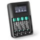 4x 1000mAh 1.2V + Chargeur