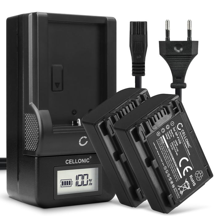 2x Sony DCR-SX22 Batterie + Chargeur 650mAh de CELLONIC