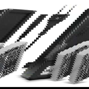 Pack de 2x batteries NP-FP50 -FP70 NP-FH50 -FH70 1360mAh pour appareil photo Sony DCR-HC28 HC21 HC23 HC26 HC30 HC32 HC36 HC40 HC96 HDR-HC3 DCR-DVD105 DCR-SR100 - Avec chargeur et câble d'alimentation