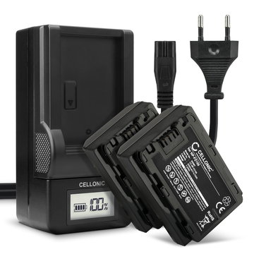 Pack de 2x batteries NP-FZ100 2040mAh pour appareil photo Sony A7 IV, Alpha 7C, A6600, 7S III, Alpha 1, Sony A9, A7R III, Alpha 7R V - Avec chargeur BC-QZ1 et câble d'alimentation