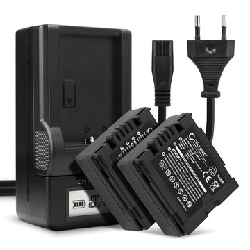 Pack de 2x batteries CGA-DU06,CGA-DU07,CGA-DU12,CGA-DU14 750mAh pour appareil photo Panasonic NV-GS10 NV-GS120 NV-GS140 NV-GS150 NV-GS158 NV-GS180 NV-GS188 NV-GS200 - Avec chargeur et câble d'alimentation