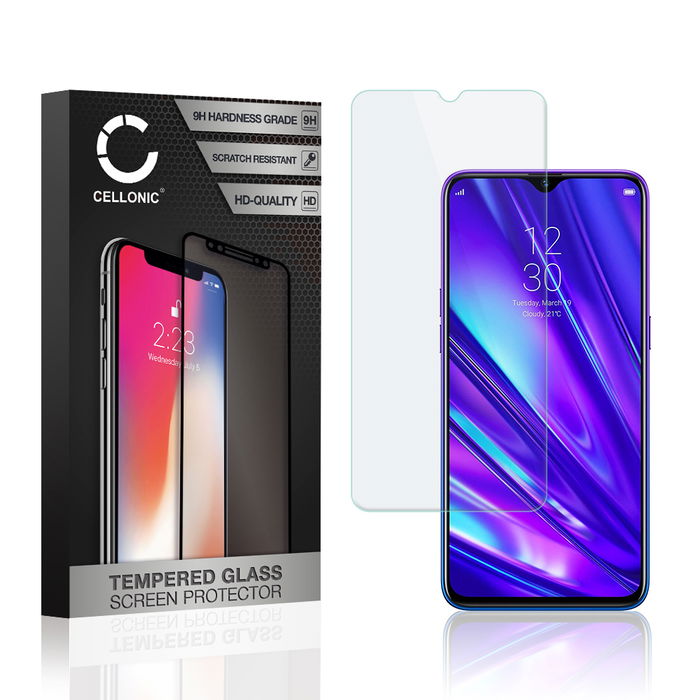 Realme 5 Pro Protecteur d'écran 9H en verre trempé 2.5D de CELLONIC