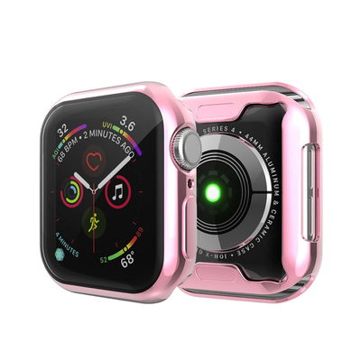 subtel Protection 2 en 1 pour Apple Watch SE / 6 / 5 / 4 - 40mm - coque couleur rose anti rayure pour le verre et la monture de votre montre connectée.