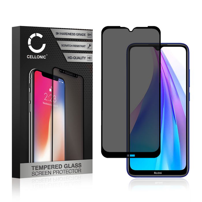 Xiaomi Redmi Note 8T Protecteur d'écran 9H en verre trempé Protection vie privée de CELLONIC