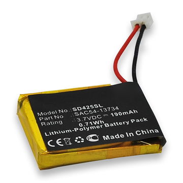 Batterie pour SportDOG Transmitter 425, 425S, SD-425, SD-425 Camo, SD-425S, FT-125 - SAC54-13734 (190mAh) Batterie de remplacement