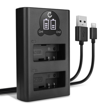 Chargeur double USB (LP-E8) pour Canon EOS 550D EOS 600D EOS 650D EOS 700D Kiss X4 X5 X6i Rebel T2i T3i T4i T5i + 1m Câble USB de CELLONIC