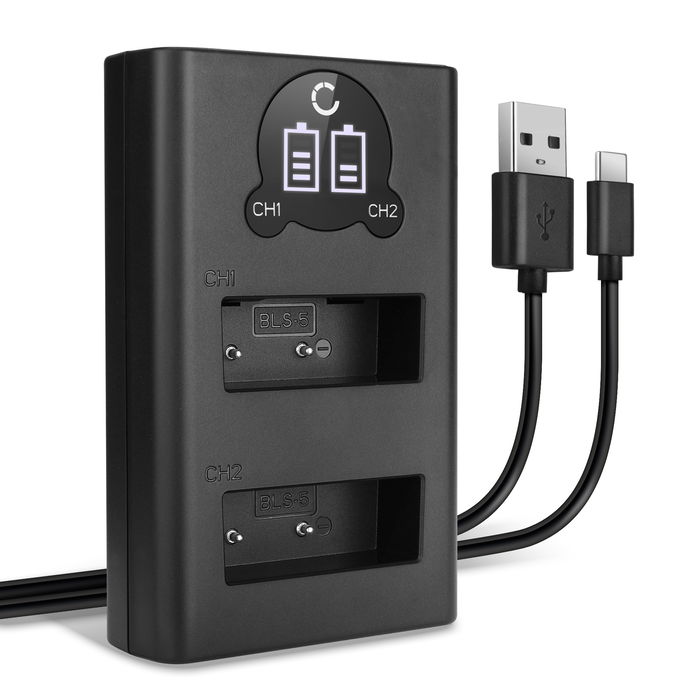 Chargeur Double USB rapide pour Olympus BCS-5 Cable de Charge Cordon Alimentation