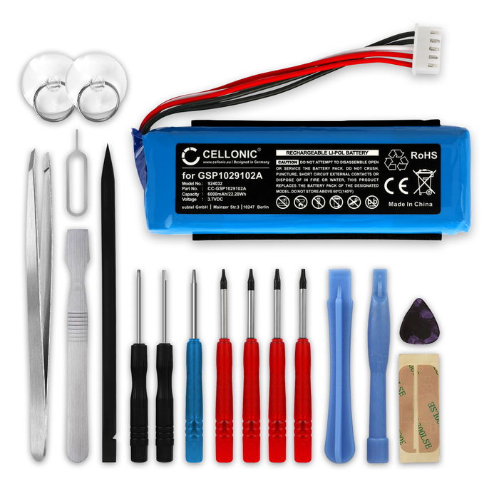JBL Charge 3 Batterie + kit d'outils 6000mAh de CELLONIC