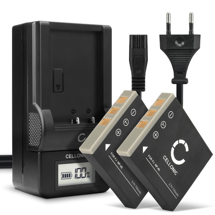 2x Batterie pour Fuji FinePix F480 Accu 700mAh Batterie rechange + Chargeur