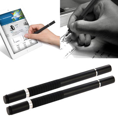 2x subtel stylo à bille et stylet couleur argent pour écran tactile 2 en 1 avec pointes à disque pour iPad, iPhone, Samsung, Kindle Fire