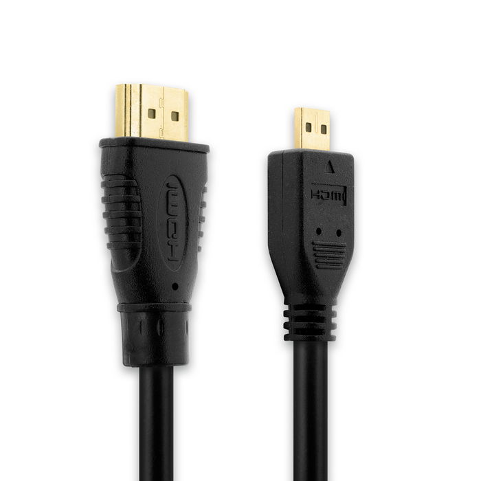 Câble Micro HDMI Type D pour Rollei Actioncam S-30 WiFi - Cable HDMI 1.4 de 3m pour TV, DVD, Blu-Ray, Caméra, Moniteur