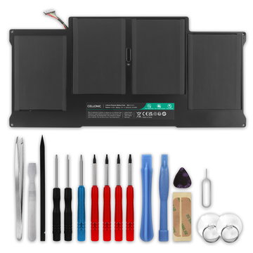 Batterie de rechange pour ordinateurs portables MacBook Air 13 - A1396 Late 2010 - Mid-2011, A1466 Early 2014 - Mid-2017 - 4800mAh 7.4V + kit d'outils