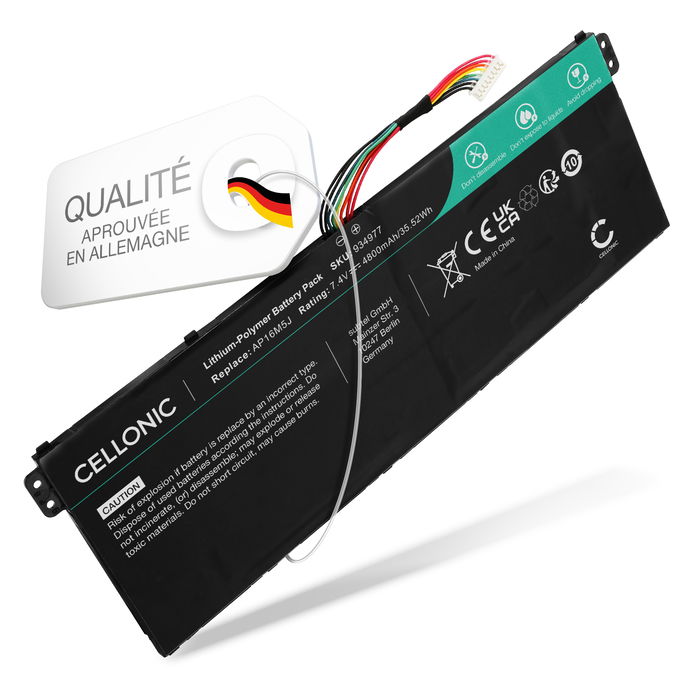 Acer Aspire 3 A315-53G Batterie 7.4V 4800mAh de Cellonic