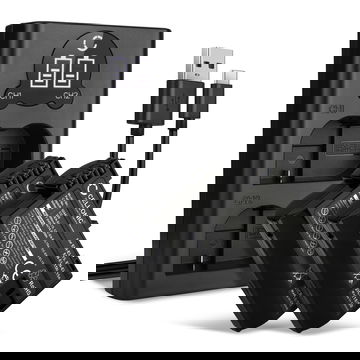 2x Batterie EN-EL15 + Chargeur Double pour Nikon D850 D750 1 V1 D7500 D7200 D800 D810 de CELLONIC 