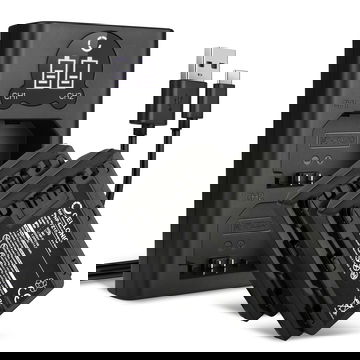 2x Batterie NP-FZ100 2040mAh + Chargeur Double BC-QZ1 pour Sony A7 IV, A7C, A6700, A6600, A7S III, Alpha 1, A9, Alpha 7R III, 7R V