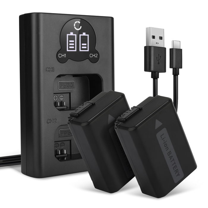 2x Sony NEX-7 Batterie + Chargeur Double 1030mAh de CELLONIC