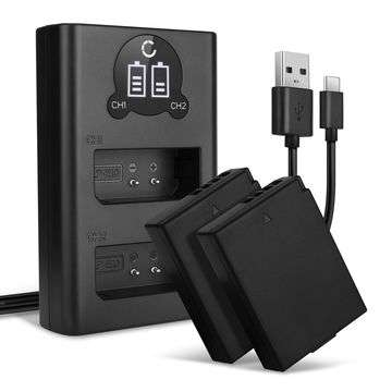 2x Batterie LP-E10 1020mAh + Chargeur Double LC-E10 LC-E10E pour Canon EOS 1100D 1200D 1300D EOS 1D X EOS 2000D EOS 4000D EOS Kiss X50 X70 X80 EOS Rebel T3 T5 T6