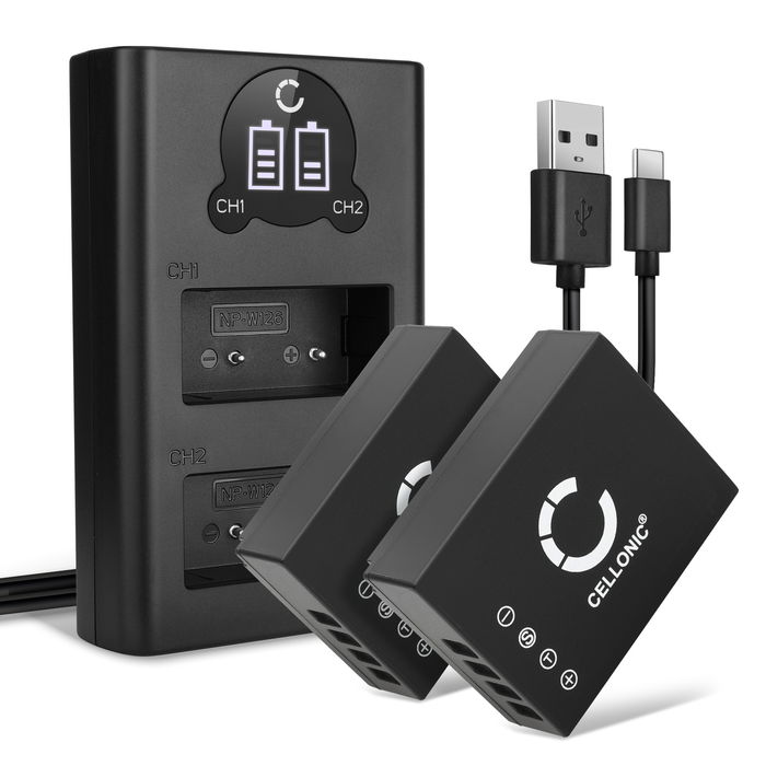 2x FujiFilm Fuji X-S10 Batterie + Chargeur Double 1140mAh de CELLONIC