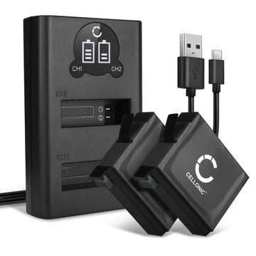 2x Batterie AHDBT-401 335-06532-000 1160mAh + Chargeur Double pour GoPro Hero 4 Hero 4 Black Hero 4 Plus Hero 4 Silver