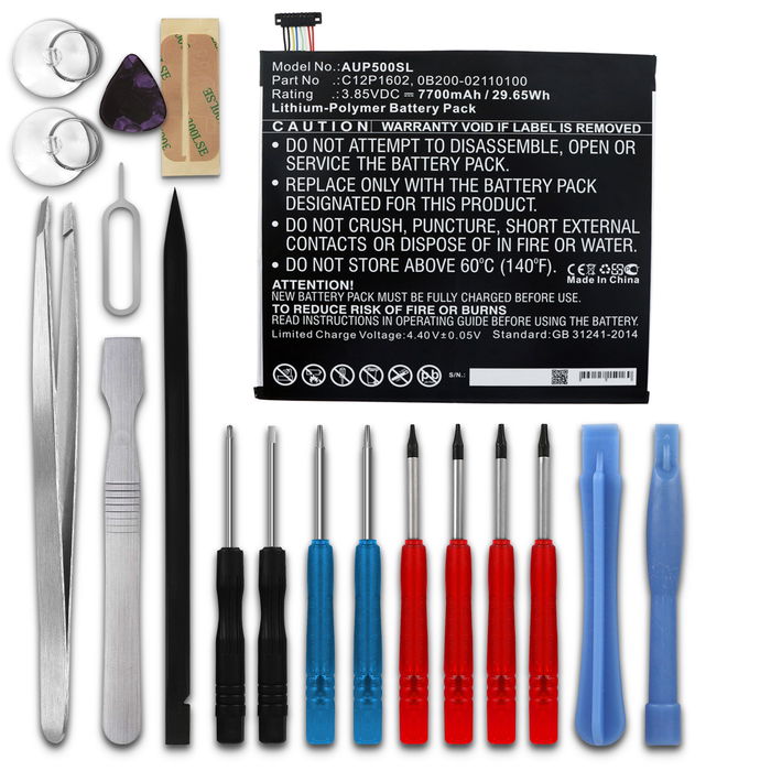 ASUS ZenPad Z10 (ZT500KL) Batterie + kit d'outils 7700mAh de subtel