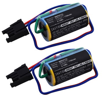 2x Batterie A6BAT, A6BAT-MRBAT, B9670-MC 1700mAh pour Mitsubishi A1FXCPU, A Series PLCs, A1S Series PLC, A6BAT -