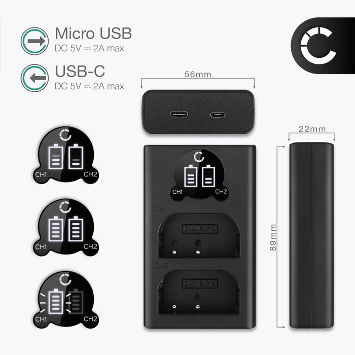 BATTERIE 2000MAH POUR Panasonic Lumix DMC-GH3A, Lumix DMC-GH3AGK EUR 21
