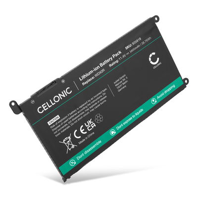 Batterie pour Dell Inspiron 5593, 15 5567, 17 3000, 13 5378, 15 3505, 15 5570, 15 3501, 17 3793 Vostro 15 3583, 3591, Chromebook 3110, WDX0R 11.4V 3400mAh de CELLONIC