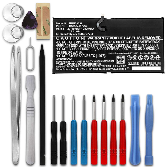Huawei MediaPad M5 Pro 10.8 (CMR-W19) Batterie + kit d'outils 7300mAh de subtel