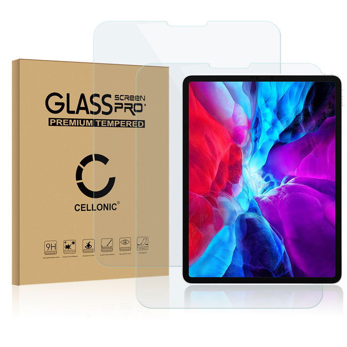 2x Protection d'écran en verre pour tablette Apple iPad 12,9 2020 (A2229 / A2233) (3D Case-friendly, haute résistance 9H, 0,33mm, Full Glue)
