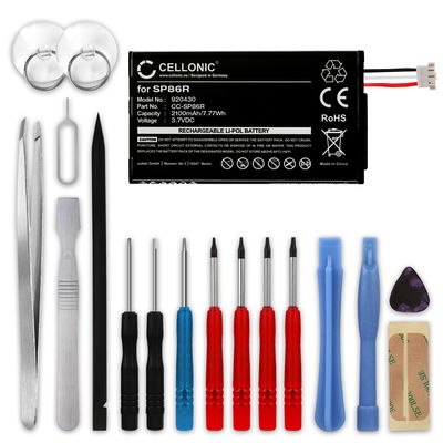 SP86R Battery for Sony PS Vita 2007 / PCH-2007 / PSV2000 Handheld Console Gaming Controller Battery Replacement - 2100mAh 3.6V - 3.7V Lithium Ion + Tool-kit