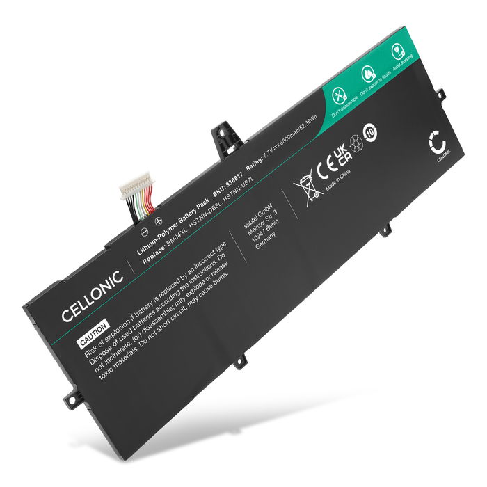 Batterie pour HP Elitebook x360 1030 G3 Series, BM04XL, BM04056XL 7.7V 6800mAh de CELLONIC