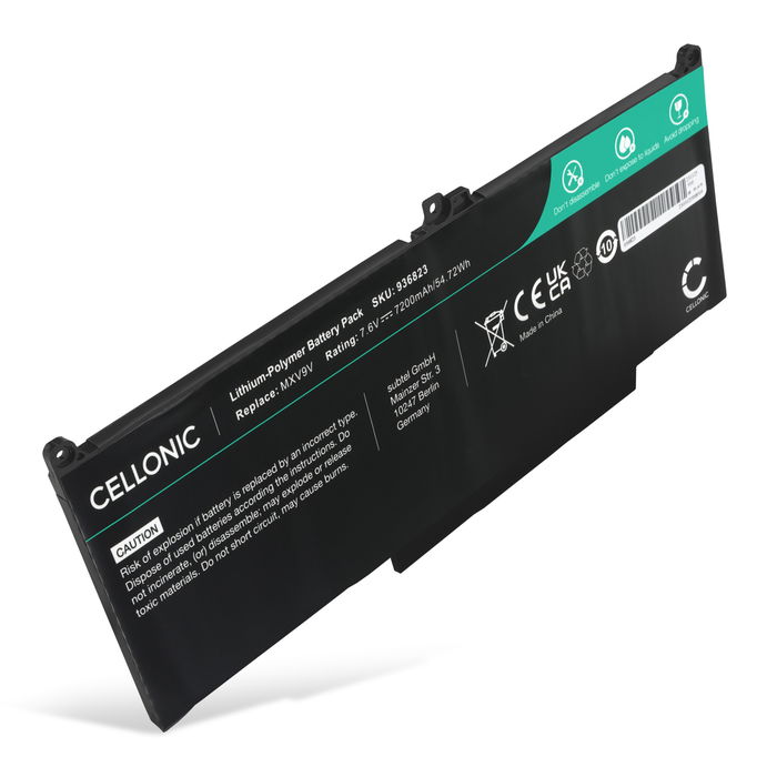 Dell Latitude 5310 Batterie 7.6V 7200mAh de Cellonic