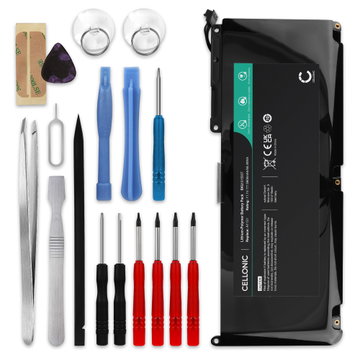Batterie pour MacBook 13 - A1342 Late 2009 / Mid 2010, A1331 10.95V 5300mAh + kit d'outils de CELLONIC