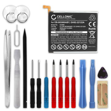 CELLONIC Phone Battery Replacement for Samsung Galaxy S20 (SM-G980) + 17-Tool Phone Repair Kit - EB-BG980ABY 3650mAh