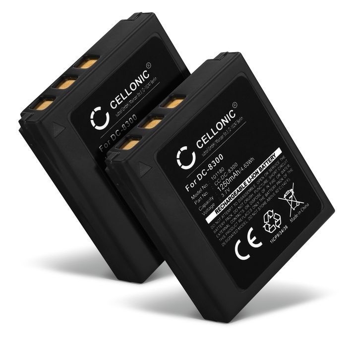 2x Batterie pour Medion DS-8330 Accu 1250mAh -Batterie de rechange appareil photo et caméra
