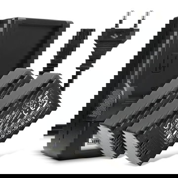 Pack de 2x batteries IA-BP105R IA-BP210E IA-BP420E 1800mAh pour appareil photo Samsung HMX-F90 -F80 -F900 -F800 HMX-H200 -H400 -H300 SMX-F40, SMX-F700 - Avec chargeur et câble d'alimentation