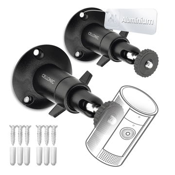 2x support mural pour caméra avec filetage 1/4" pouce pour Arlo, Ring, Blink, Eufy, Reolink, Wyze, Zumimall fixation caméra de surveillance intérieur et extérieur, Security camera mount