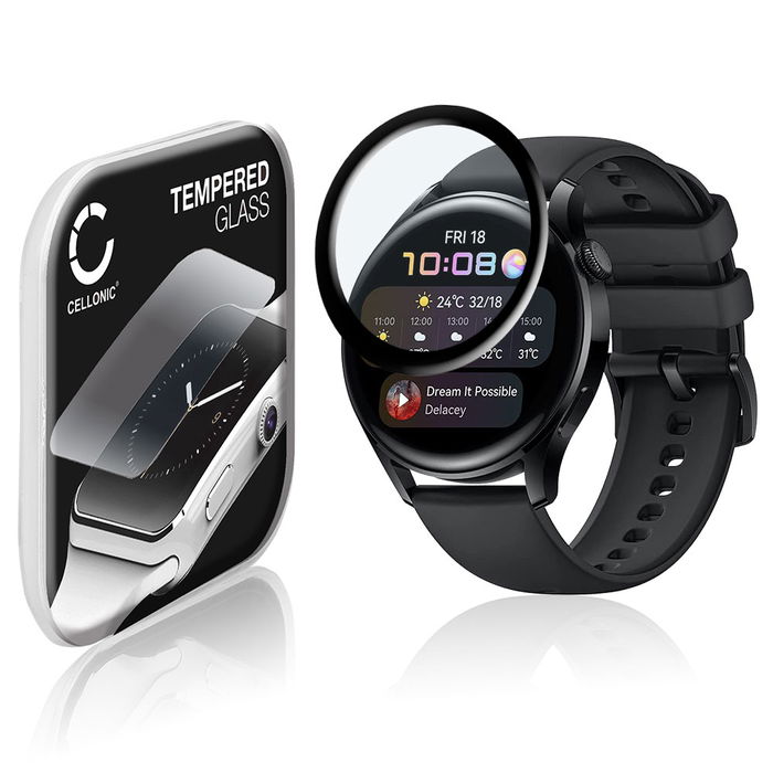 Protection d'écran en verre pour montre connectée Huawei Watch 3 - 46mm (3D Full Cover, haute résistance 9H, 0,33mm, Full Glue)