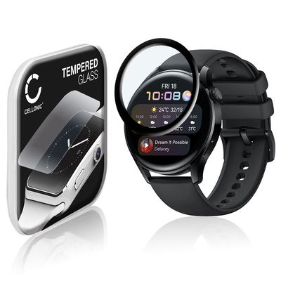 Protection d'écran en verre pour montre connectée Huawei Watch 3 - 46mm (3D Full Cover, haute résistance 9H, 0,33mm, Full Glue)