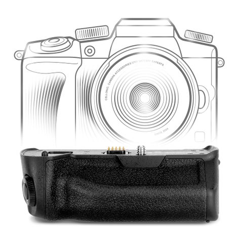 Poignée d’alimentation DMW-BGG1, DMW-BGG1E pour appareils photo Panasonic Lumix DMC-G81 – grip vertical pour batteries DMW-BLC12 de CELLONIC