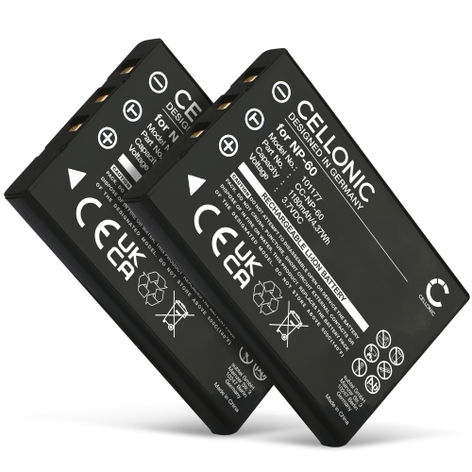 2x Battery for Rollei dk3000; Movieline DV5, P3, SD5, P5; Prego dp6000 (1180mAh, 3.7V) from CELLONIC