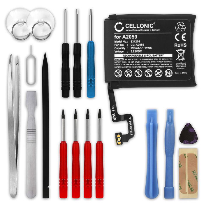 Apple Watch 4 - 44mm Batterie + kit d'outils 290mAh de subtel