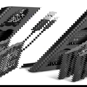 2x Batterie NP W235 2000mAh + Chargeur Double NP-W235 pour FujiFilm X-T4 / GFX 50S II / GFX100S / X-H2S